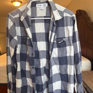 Old Navy M Navy/White Plaid Flannel (Gently Used)